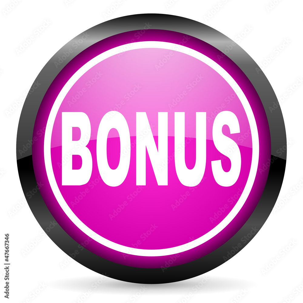 bonus violet glossy icon on white background bonus violet glossy icon on white background