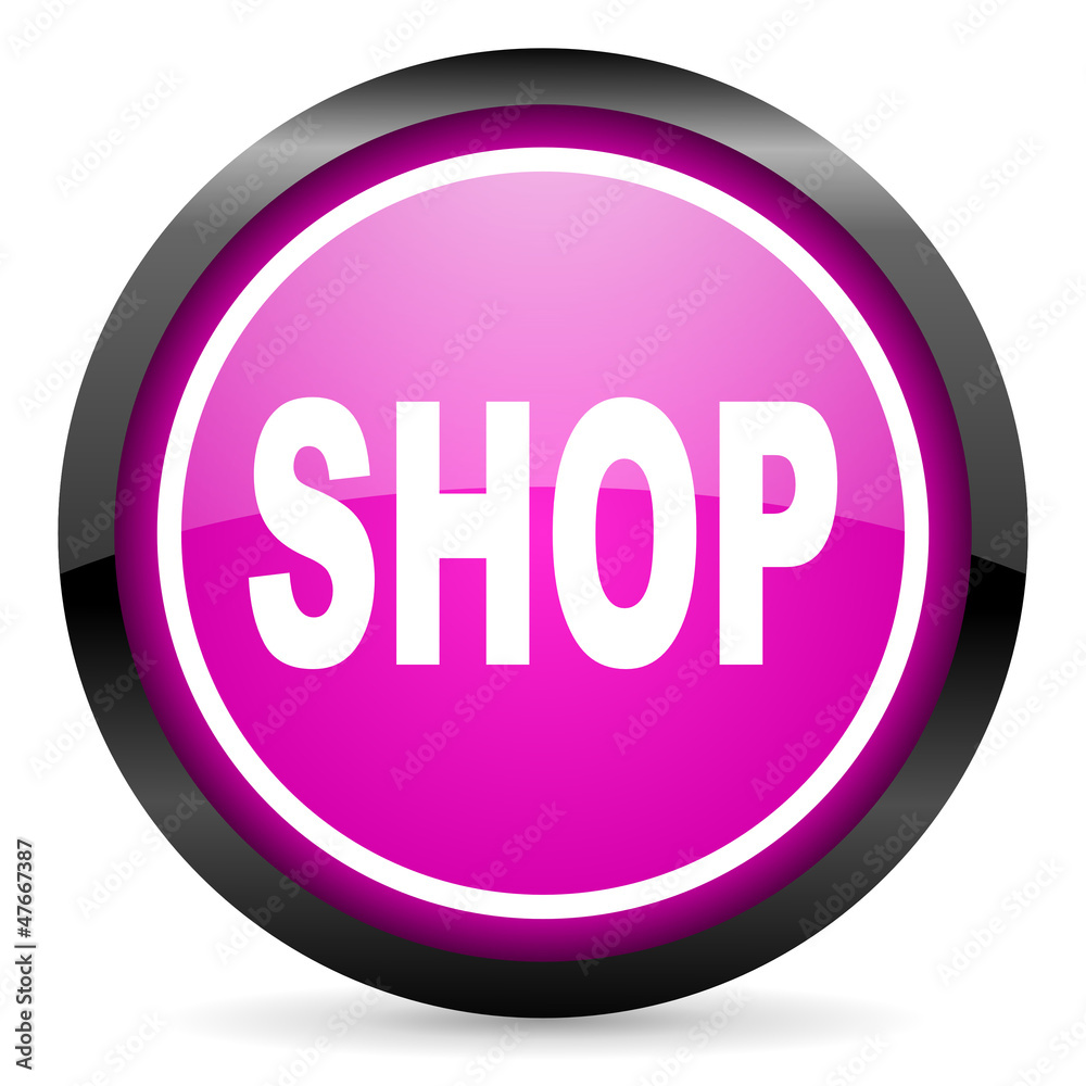 shop violet glossy icon on white background shop violet glossy icon on white background