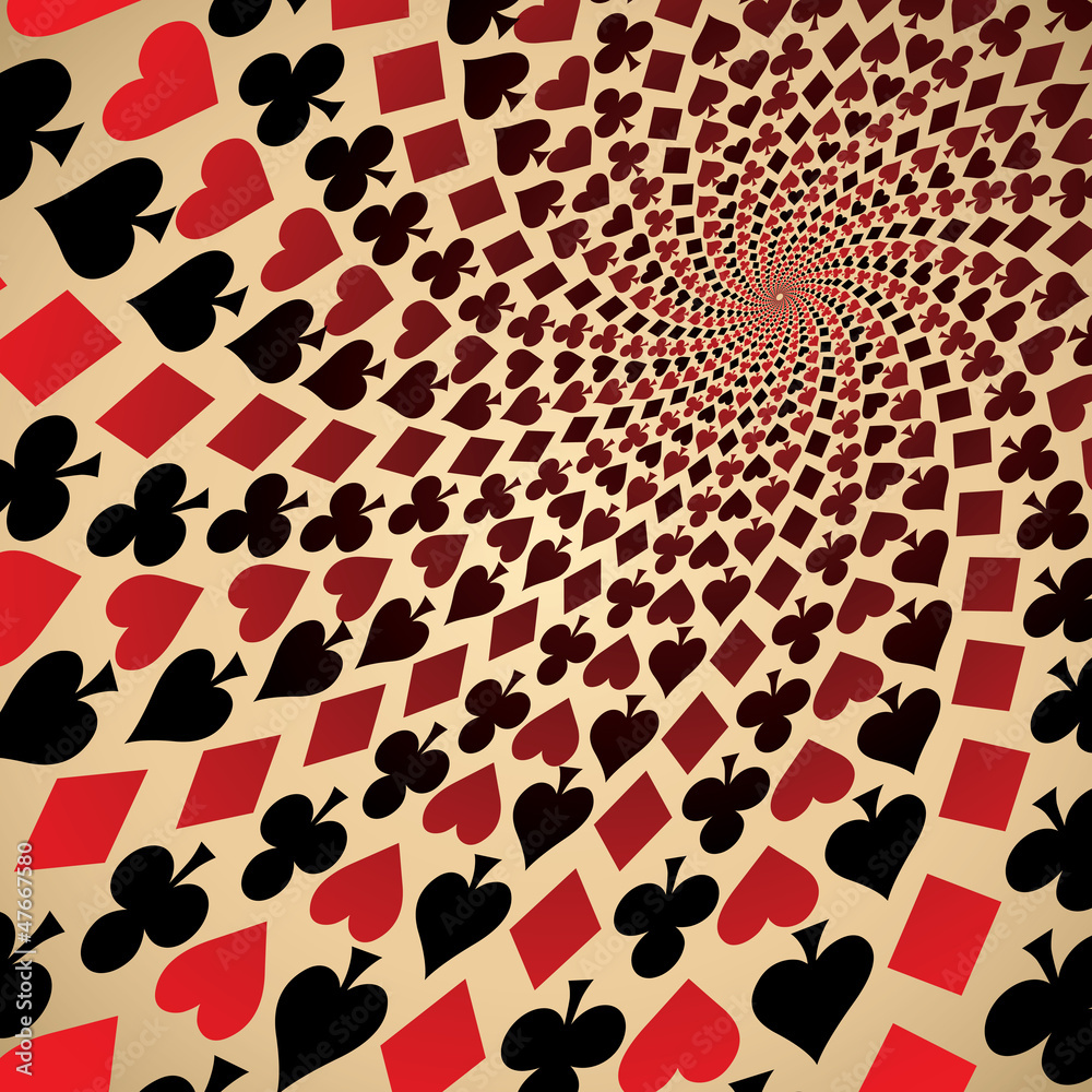 Fototapeta premium Card suit. Playing cards. Op art