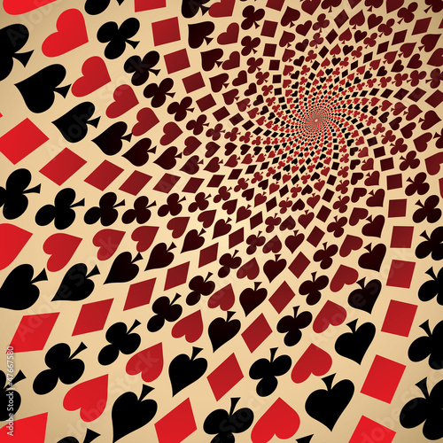 Card suit. Playing cards. Op art