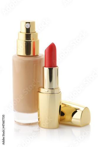 Cosmetic foundation and lipstick