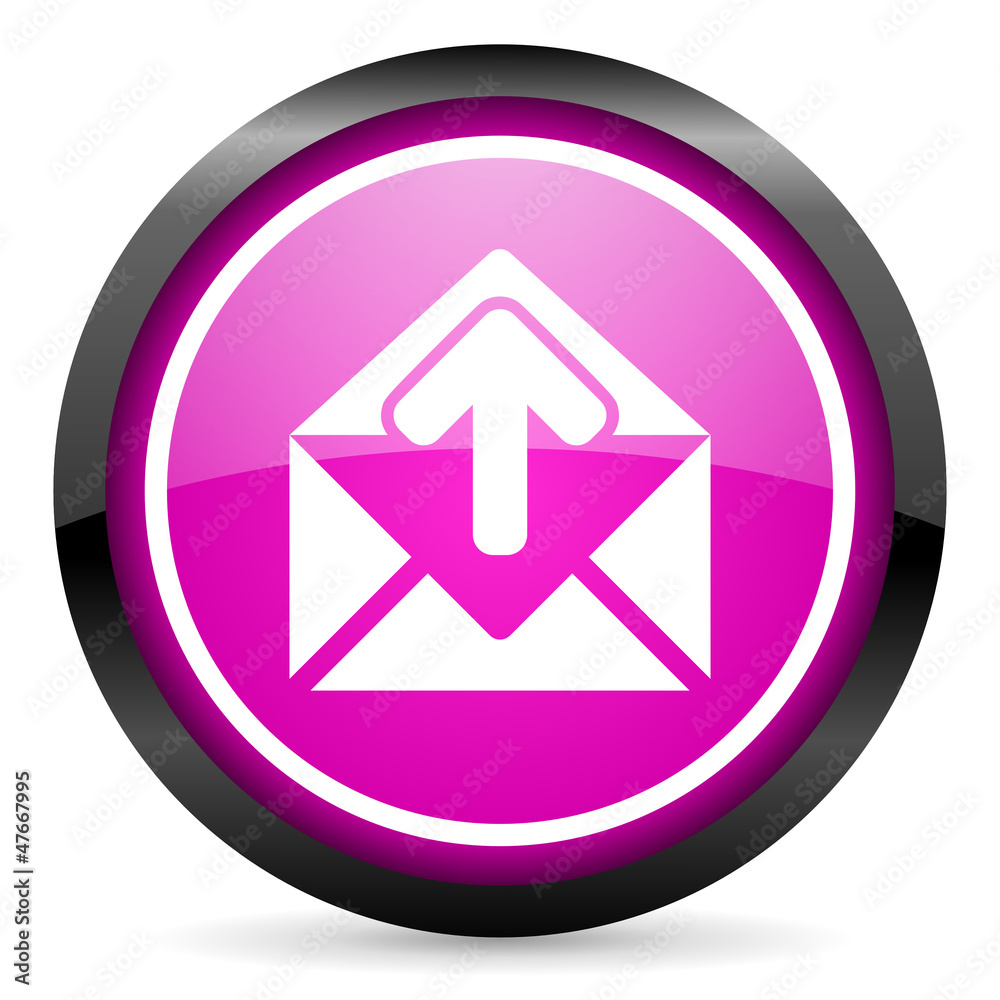 mail violet glossy icon on white background mail violet glossy icon on white background