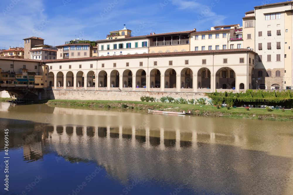 Italy. Florence. Gallery near Ponte Vecchio Bridge