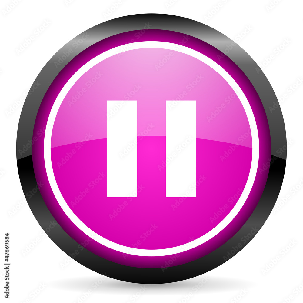 pause violet glossy icon on white background pause violet glossy icon on white background
