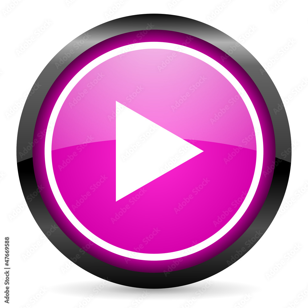 play violet glossy icon on white background play violet glossy icon on white background