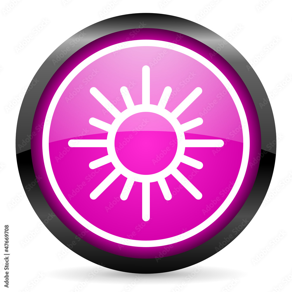 sun violet glossy icon on white background