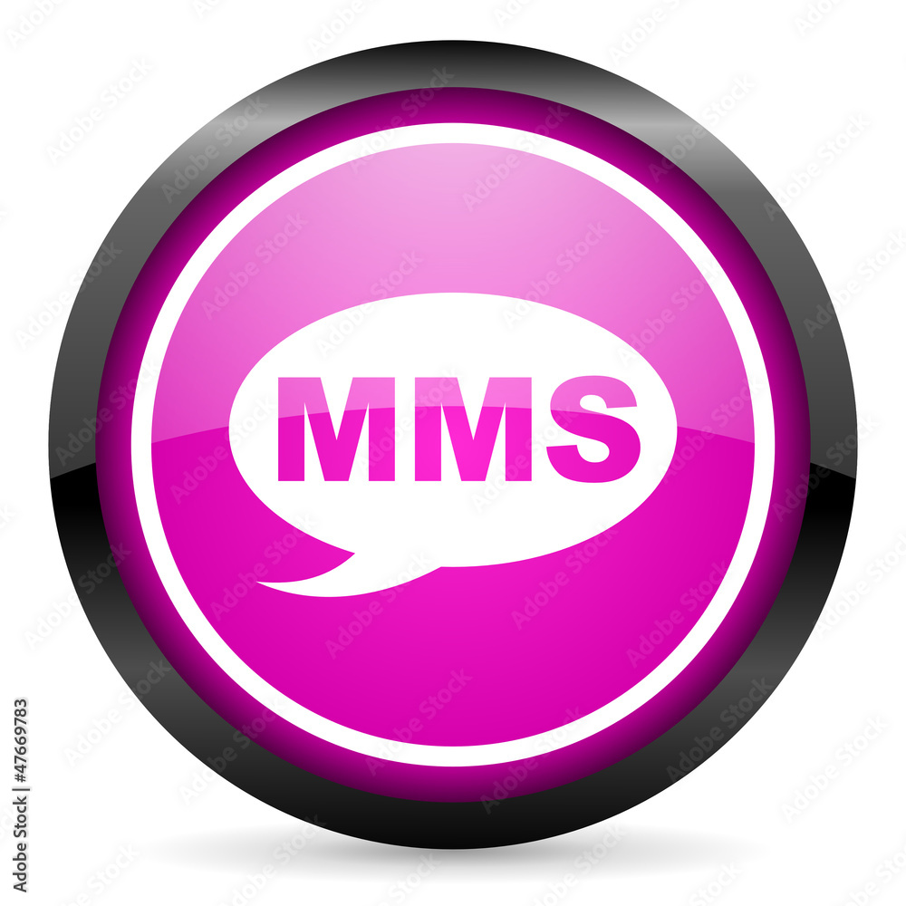 mms violet glossy icon on white background mms violet glossy icon on white background