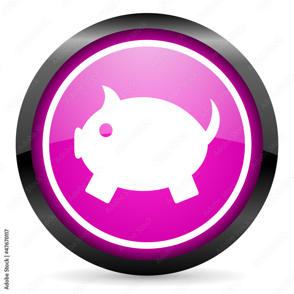 piggy bank violet glossy icon on white background piggy bank violet glossy icon on white background