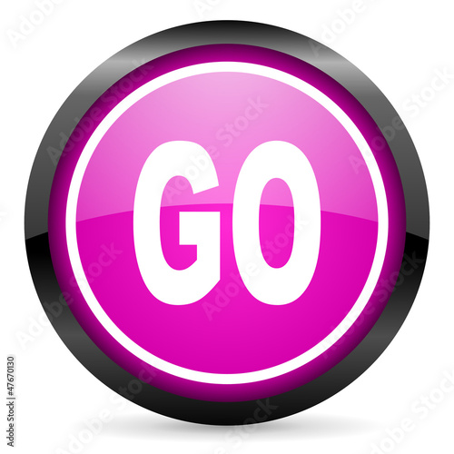 go violet glossy icon on white background