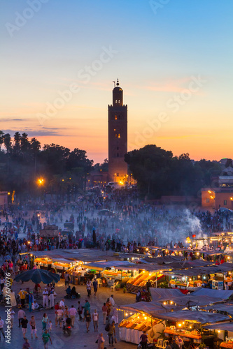 Marrakesch, Djemaa el Fna am Abend, Marokko