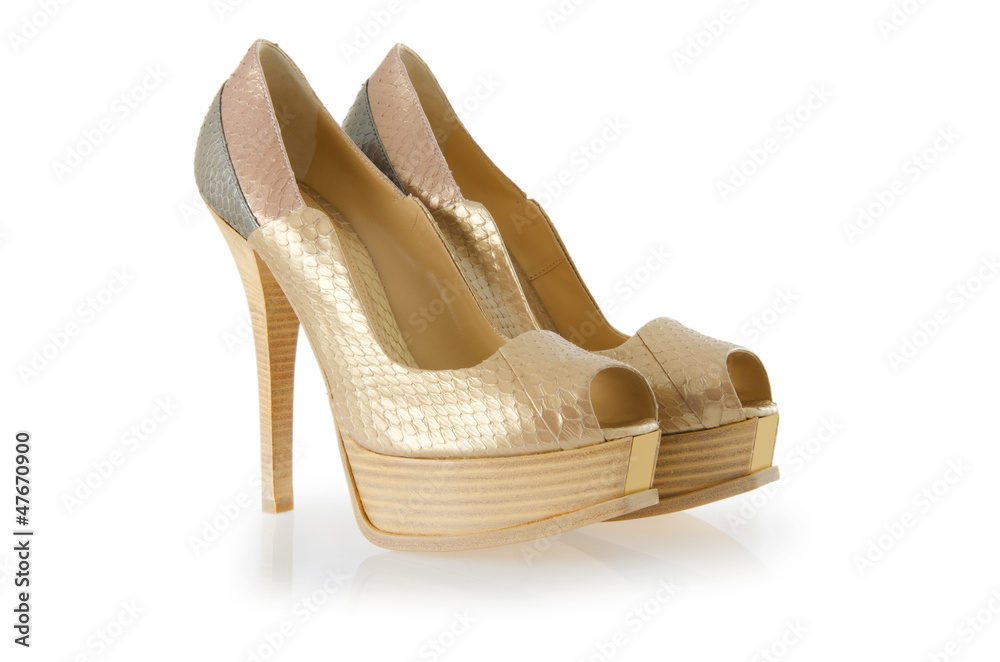 Fototapeta premium Nice woman shoes isolated on white
