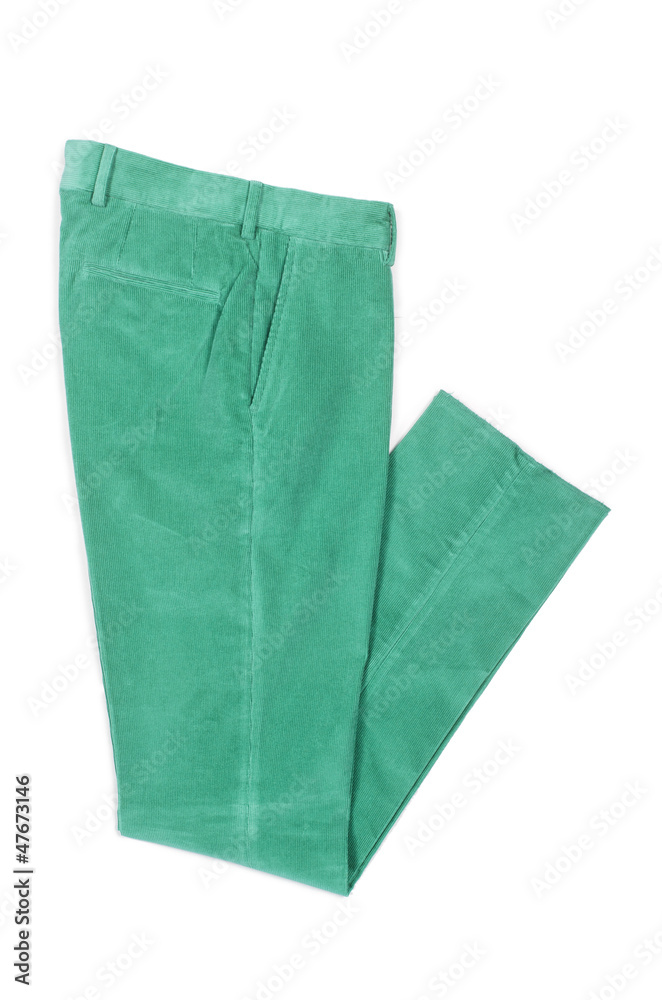 Fashion concept with trousers on white Fashion concept with trousers on white