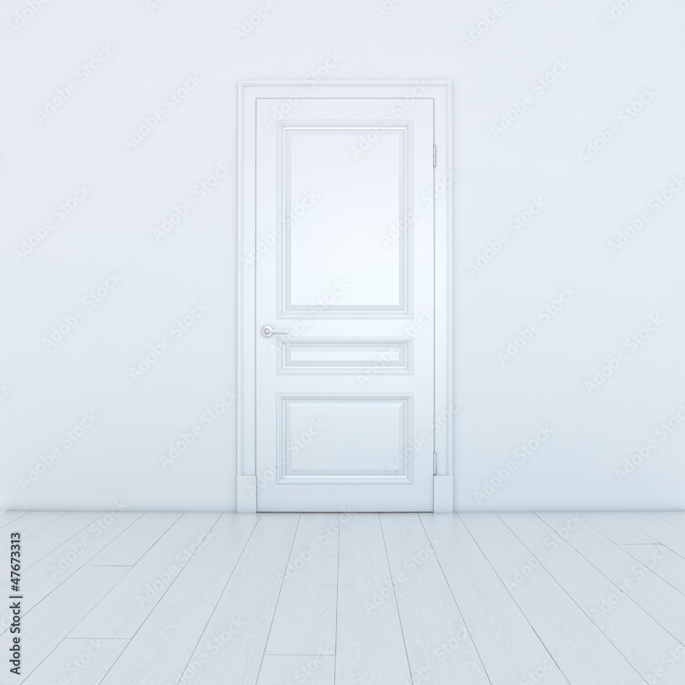 Empty White Interior With A Door Empty White Interior With A Door