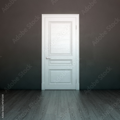 Dark Grey Interior With White Door
