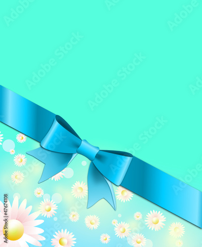 Hintergrund mit Schleife und Gänseblümchen
