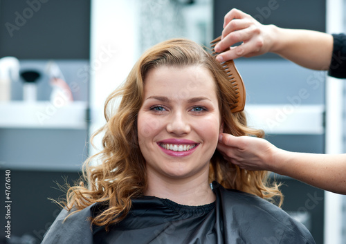 woman in hair salon