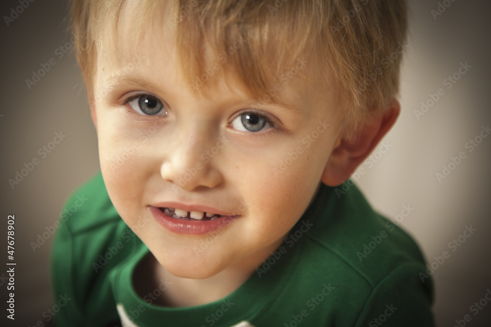 Portrait of Cute Blue Eyed Boy