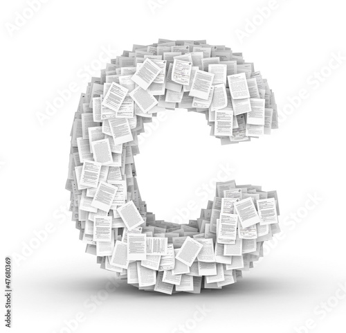 Letter C  page documents font