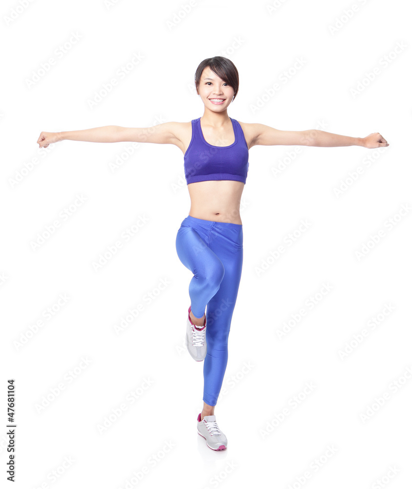 Fototapeta premium Yoga woman standing balance