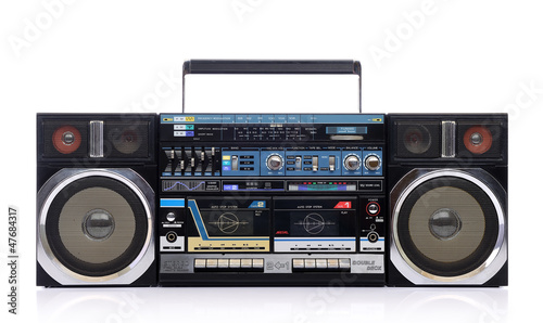 Old cassette portable boombox