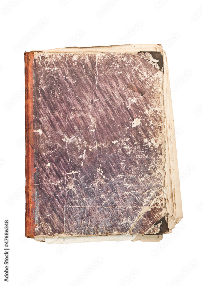 Dilapidated book lying on a white background Dilapidated book lying on a white background