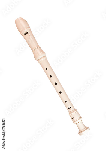 Block flute on a white background
