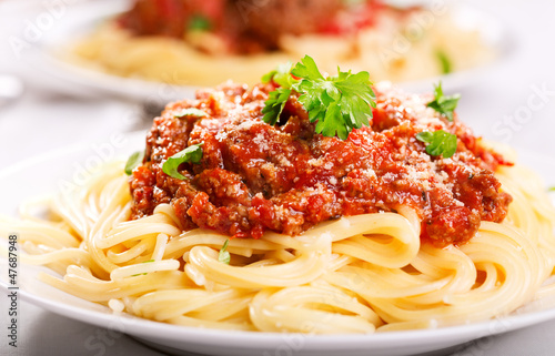 plate of spaghetti bolognese