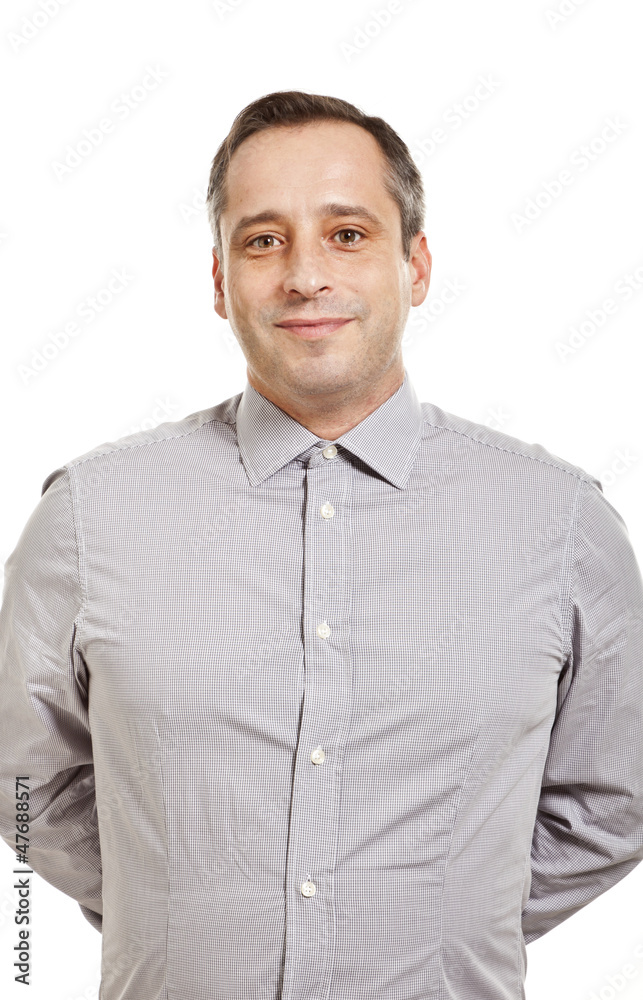 portrait of adult man, isolated on white background portrait of adult man, isolated on white background