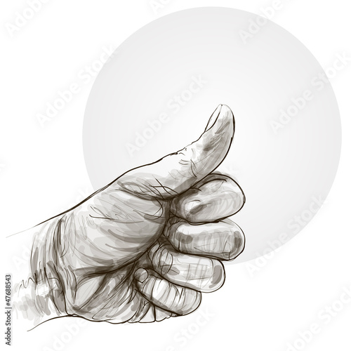 hand thumb up gesture. Vector illustration.