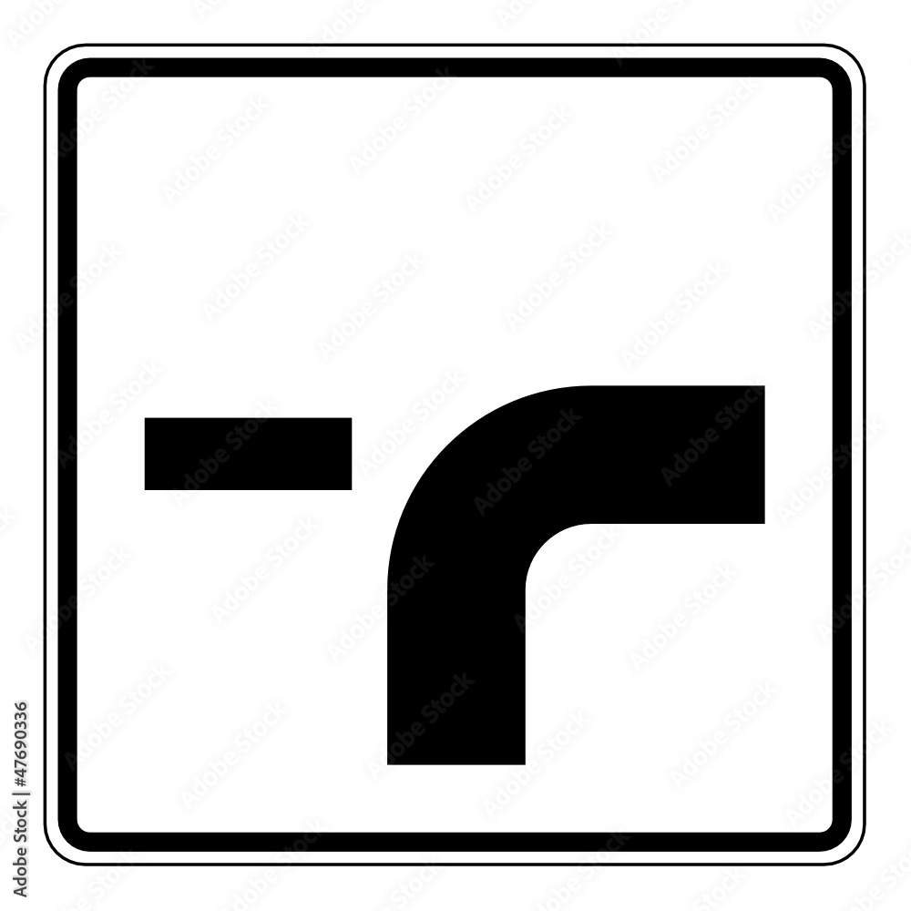 Zusatzzeichen Verlauf der Vorfahrtstraße Zusatzzeichen Verlauf der Vorfahrtstraße