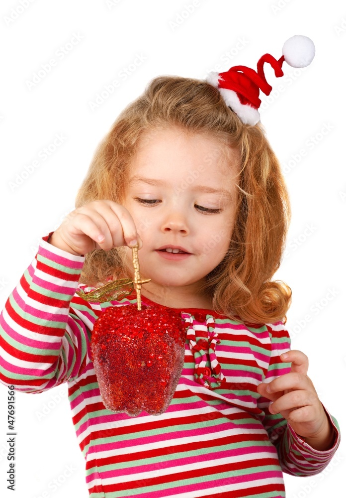 Little girl holding a red apple Little girl holding a red apple