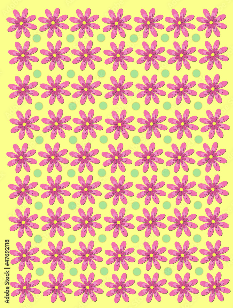 3 Layer Daisies on Yellow 3 Layer Daisies on Yellow