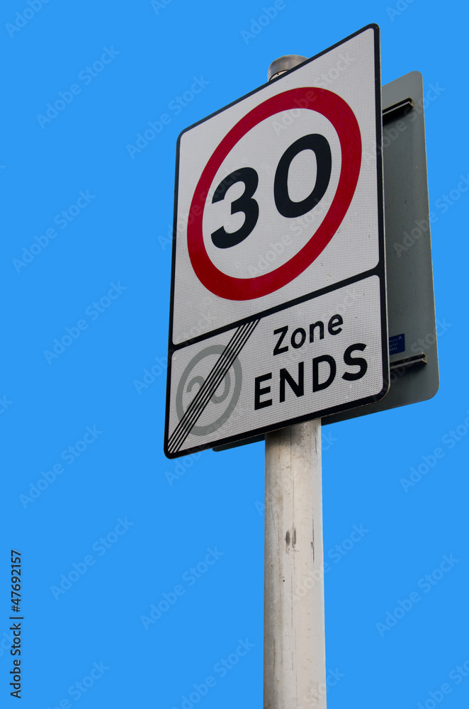 30mph sign on bluw sky background 30mph sign on bluw sky background