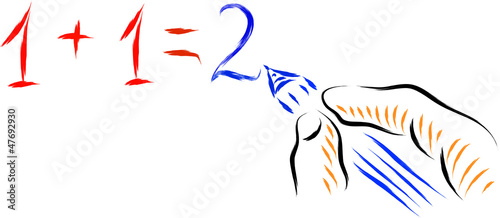 hand writing simple math equation