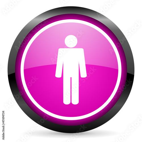 man violet glossy icon on white background