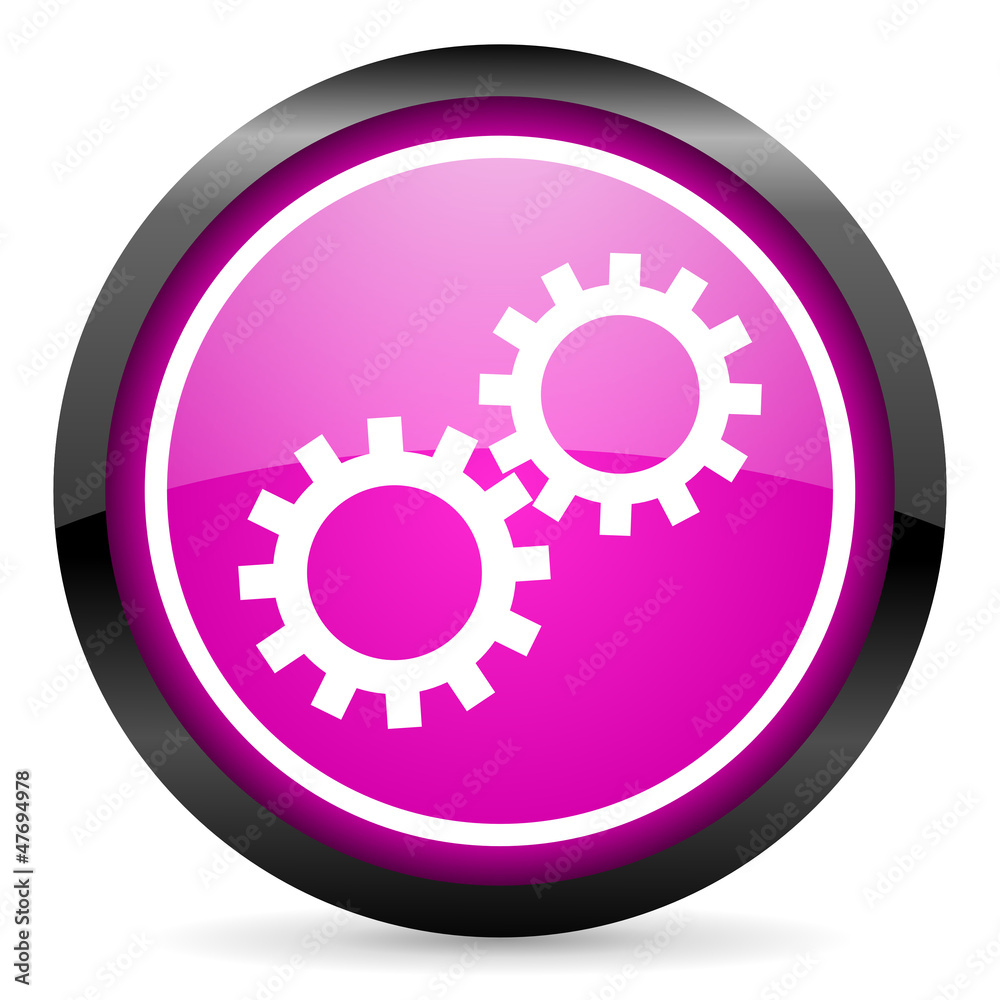 gears violet glossy icon on white background gears violet glossy icon on white background