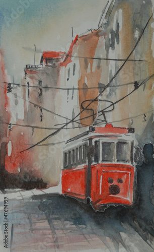 istanbul sulu boya tablo