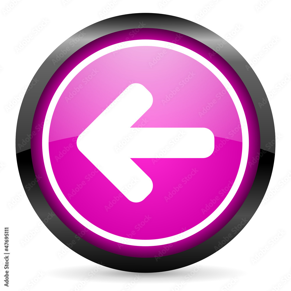 arrow left violet glossy icon on white background arrow left violet glossy icon on white background