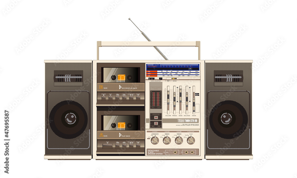 Fototapeta premium illustration of a fantastic retro ghettoblaster