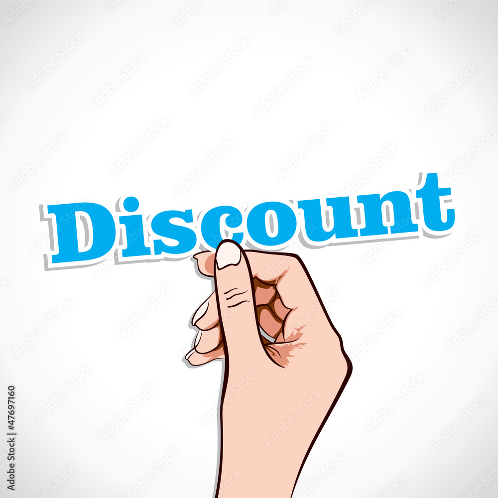 Discount word in hand stock vector Discount word in hand stock vector