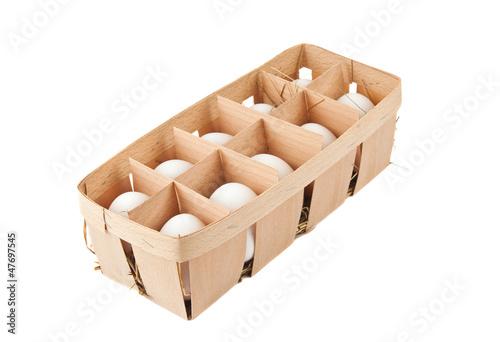 eggs in box isolated