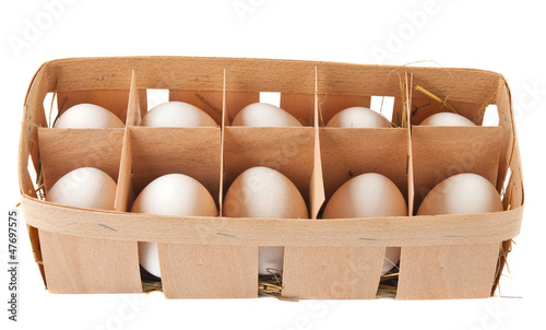 eggs in box isolated