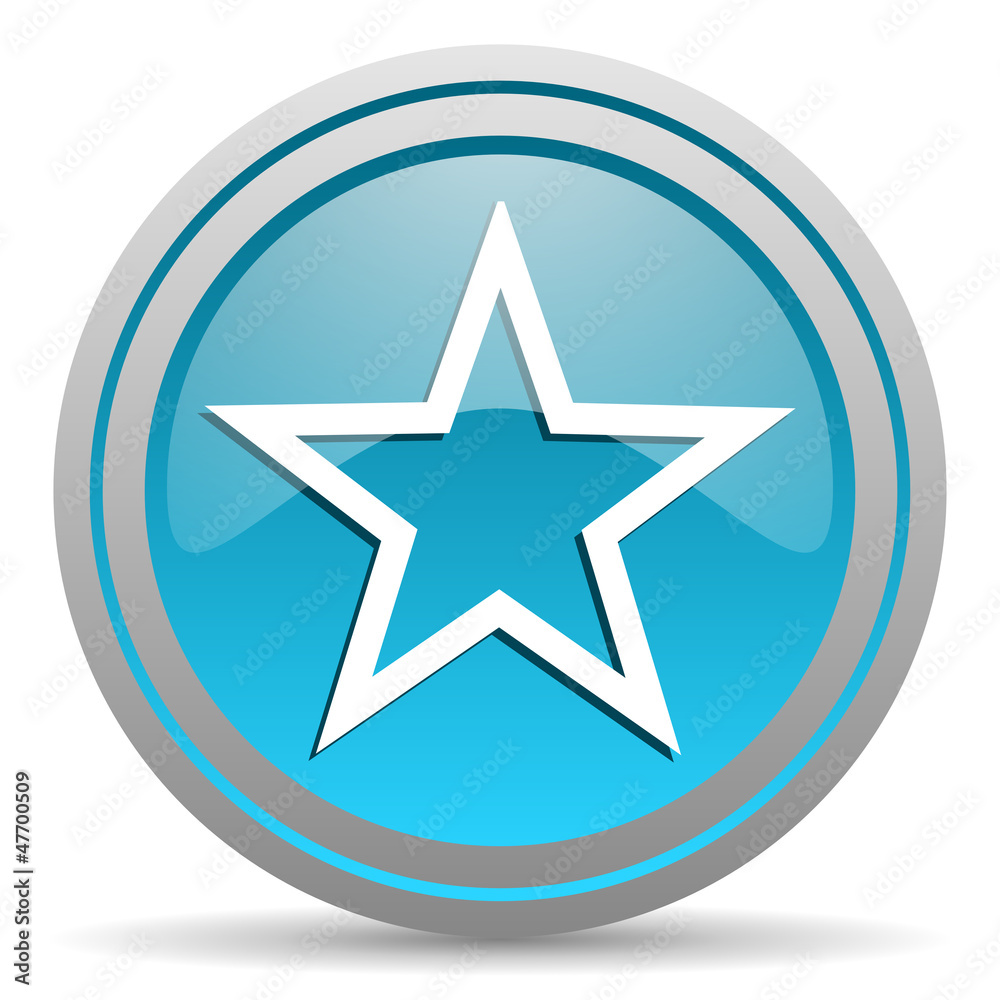 star blue glossy icon on white background star blue glossy icon on white background