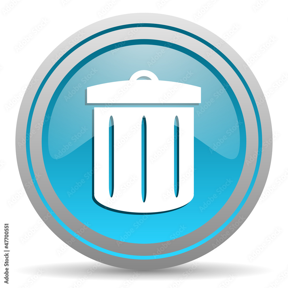 recycle blue glossy icon on white background recycle blue glossy icon on white background