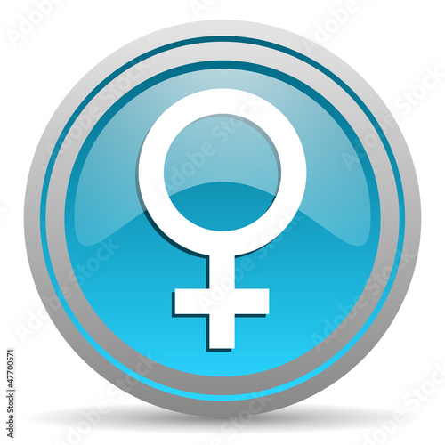 sex blue glossy icon on white background