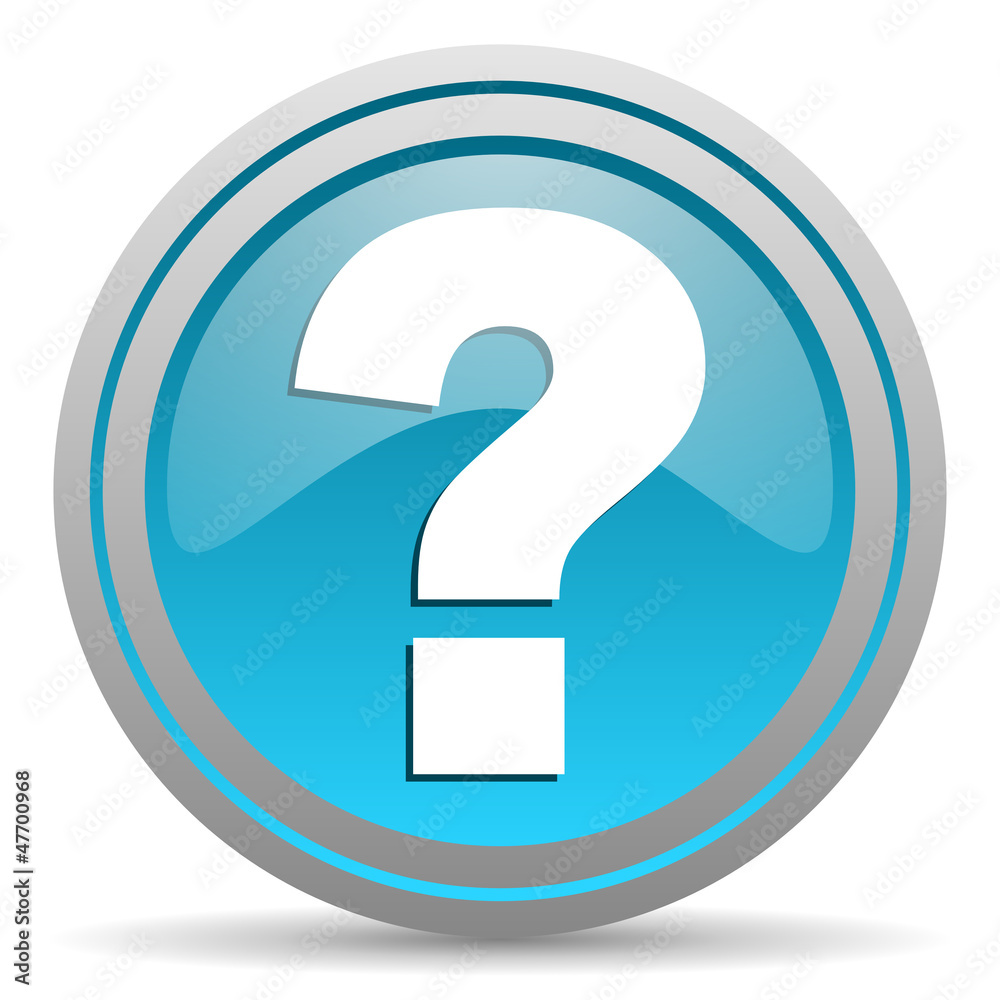 question mark blue glossy icon on white background question mark blue glossy icon on white background