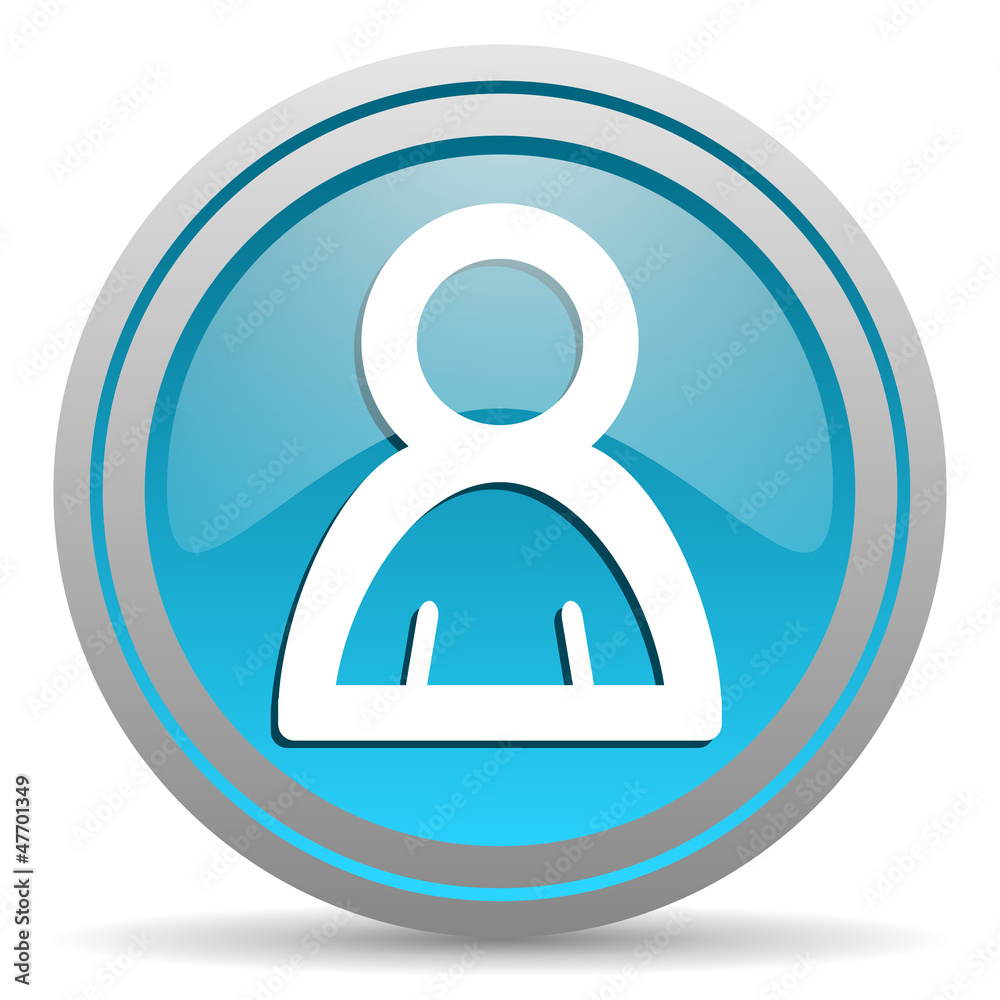 contact blue glossy icon on white background contact blue glossy icon on white background