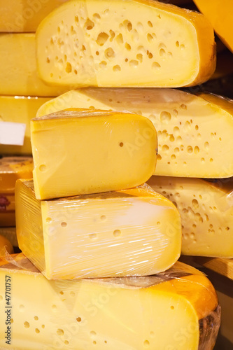 Cheese on a shop show-window