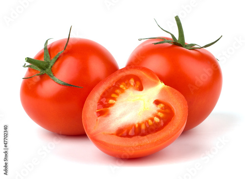 Ripe Tomato isolated on white background.