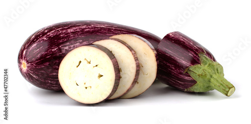 Two eggplants isolated on white
